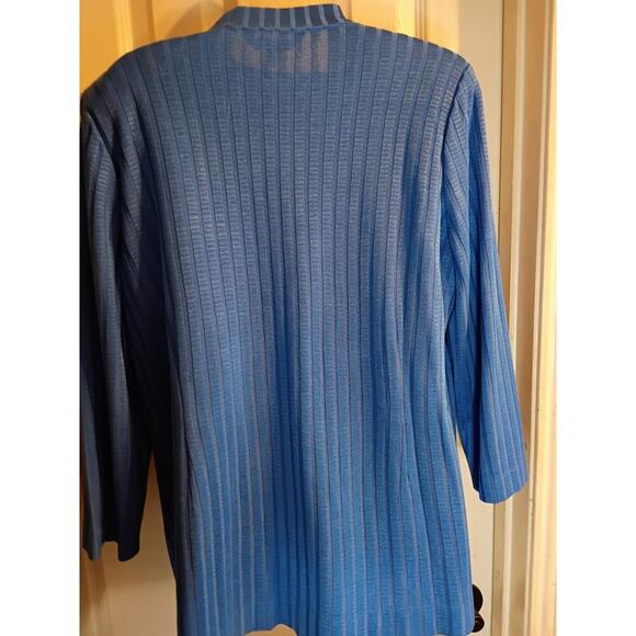 Ming Wang Cardigan Blue Sz L Laganlook Preppy Career Office - Picture 4 of 7